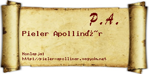 Pieler Apollinár névjegykártya